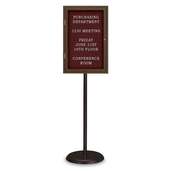Corkboard, Double Door, Radius Frame, 42x32", Bronze/Amethyst